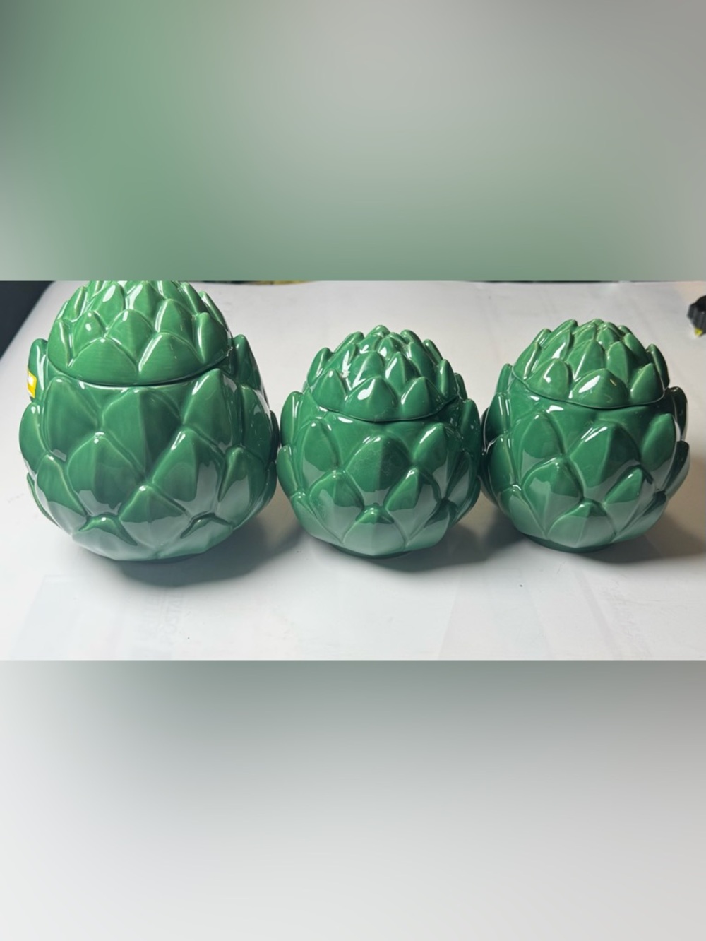 Target Green Ceramic Artichoke Canister Set - 3 Piece